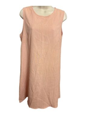 Blush Pink Textured Sleeveless Dress - Size M